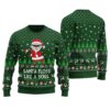 Santa Floss Like A Boss Funny Ugly Christmas Sweater Forest Green