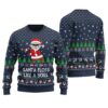 Santa Floss Like A Boss Funny Ugly Christmas Sweater Navy