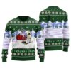 Santa Go Skiing With Jesus Ugly Christmas Sweater Forest Green