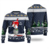 Santa Ho Ho Hold My Beer Ugly Christmas Sweater Navy