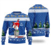 Santa Ho Ho Hold My Beer Ugly Christmas Sweater Royal