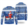 Santa Ho Ho Hold My Beer Ugly Sweater Royal