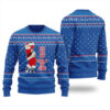 Santa Hole In One HO HO HO Ugly Christmas Sweater Royal
