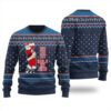 Santa Hole In One Ugly Christmas Sweater Navy