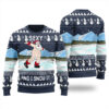 Santa Inappropriate Ugly Christmas Sweater Navy