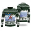 Santa Jesus Hockey Christmas Sweater Forest Green