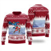 Santa Jesus Hockey Ugly Sweater Cardinal Red