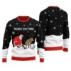 Santa Merry Shitmas Funny Ugly Christmas Sweater Black
