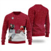 Santa Met The Thief On Chimney Ugly Christmas Sweater Cardinal Red