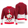 Santa Peeing Beverage Christmas Sweater Cardinal Red