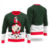 Santa Peeing Jingle Juice Ugly Sweater Forest Green
