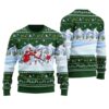 Santa Play Hockey Ugly Christmas Sweater Forest Green