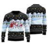 Santa Playing Hockey Funny Ugly Christmas Sweater