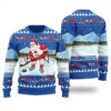 Santa Playing Hockey Ugly Christmas Sweater Royal