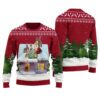 Santa Reindeer Playing Cards Christmas Sweater Cardinal Red