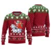 Santa Riding Cow Funny Ugly Christmas Sweater Cardinal Red
