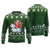 Santa Riding Cow Funny Ugly Christmas Sweater Forest Green