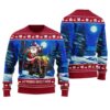 Santa Riding Motorbike Ugly Christmas Sweater Cardinal Red