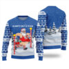 Santa Running Ugly Christmas Sweater Royal