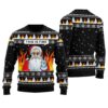 Santa Say Hi Funny Ugly Christmas Sweater Black