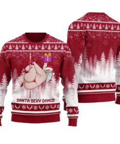 Santa Sexy Dance Ugly Christmas Sweater Cardinal Red