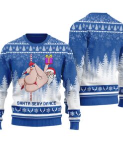 Santa Sexy Dance Ugly Christmas Sweater Royal