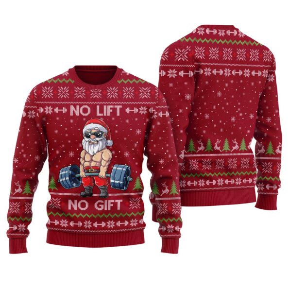 Santa Swoleman Christmas Sweater Cardinal Red