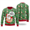 Santa Swoleman Christmas Sweater Forest Green
