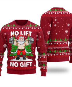 Santa Swoleman Ugly Sweater Cardinal Red
