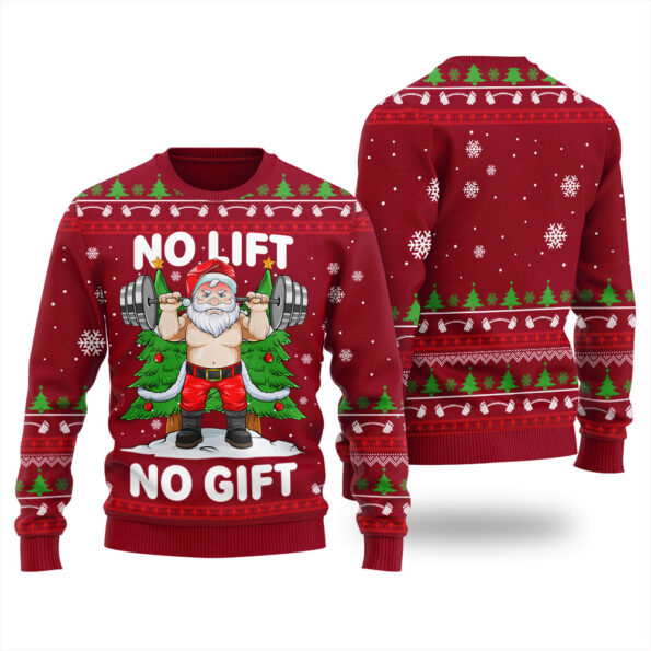 Santa Swoleman Ugly Sweater Cardinal Red