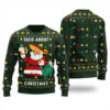 Santa Taco Bout Christmas Ugly Sweater Forest Green