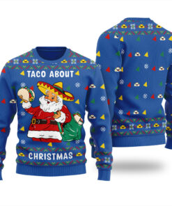 Santa Taco Bout Christmas Ugly Sweater Royal