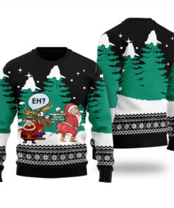 Santa Twerking Funny Christmas Sweatshirt For Unisex Black