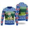Save A Christmas Tree Eat A Beaver Ugly Christmas Sweater Royal
