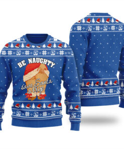 Save Santa A Trip Naughty Ugly Christmas Sweater Royal