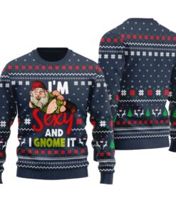 Sexy Santa Ugly Christmas Sweater Navy