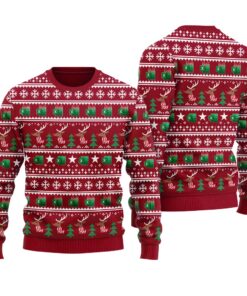 Sheet Ugly Christmas Sweater Cardinal Red