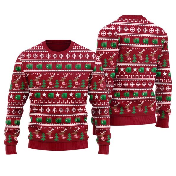 Sheet Ugly Christmas Sweater Cardinal Red