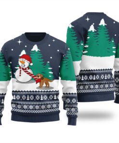 Snowman Funny Ugly Christmas Sweater Navy