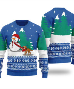 Snowman Funny Ugly Christmas Sweater Royal