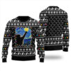 Starry Night Cat Ugly Christmas Sweater Black