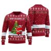 Stop Staring At My Package Christmas Sweater Cardinal Red