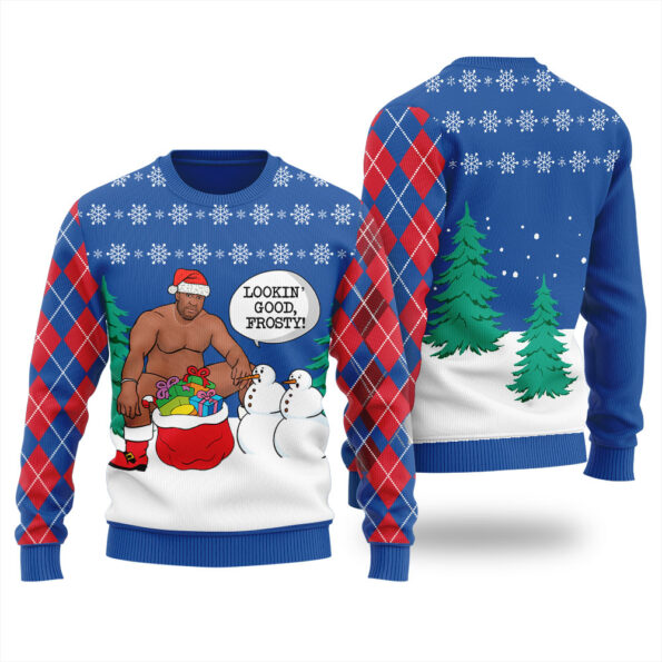 Surprising Frosty Barry Wood Christmas Sweater Royal