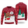 Surprising Frosty Barry Wood Ugly Sweater Cardinal Red