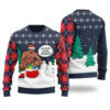 Surprising Snowman Barry Wood Christmas Sweater Navy