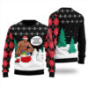 Surprising Snowman Barry Wood Ugly Christmas Sweater Black