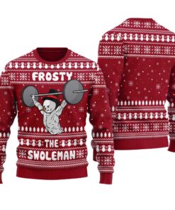 Swoleman Frosty Christmas Sweater Cardinal Red