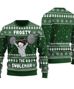 Swoleman Frosty Christmas Sweater Forest Green