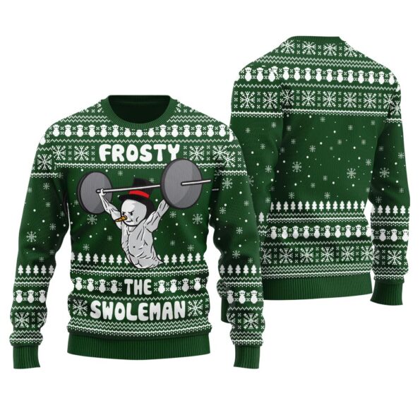Swoleman Frosty Christmas Sweater Forest Green