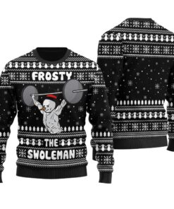 Swoleman Frosty Ugly Christmas Sweater Black